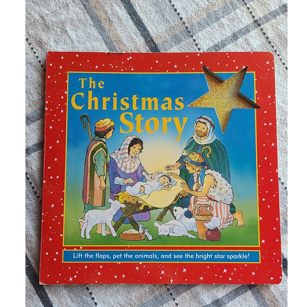 The Christmas Story Board Book Lift Flaps Touch and Feel Sparkle Star Nativity